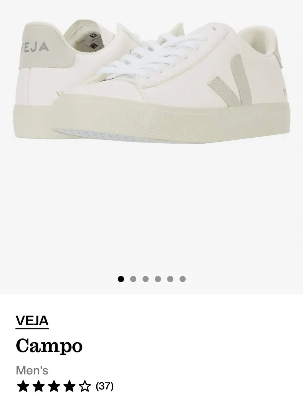 Veja Campo Campo Sneakers in White Leather and Light Gray Suede